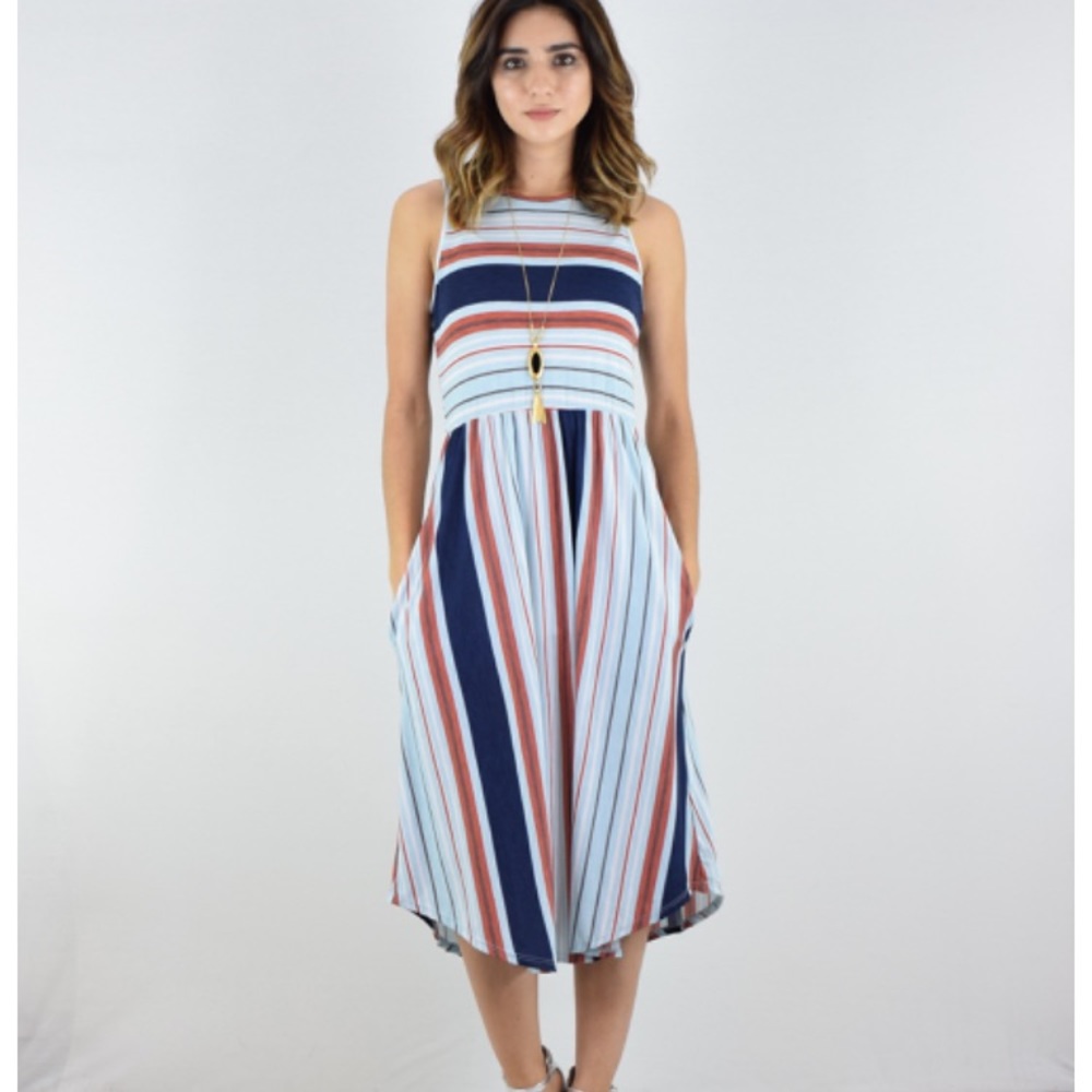 Eloges Striped Midi Dress